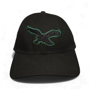 New Era Philadelphia Eagles Black Baseball Cap 9FORTY One Size Embroidered Eagle
